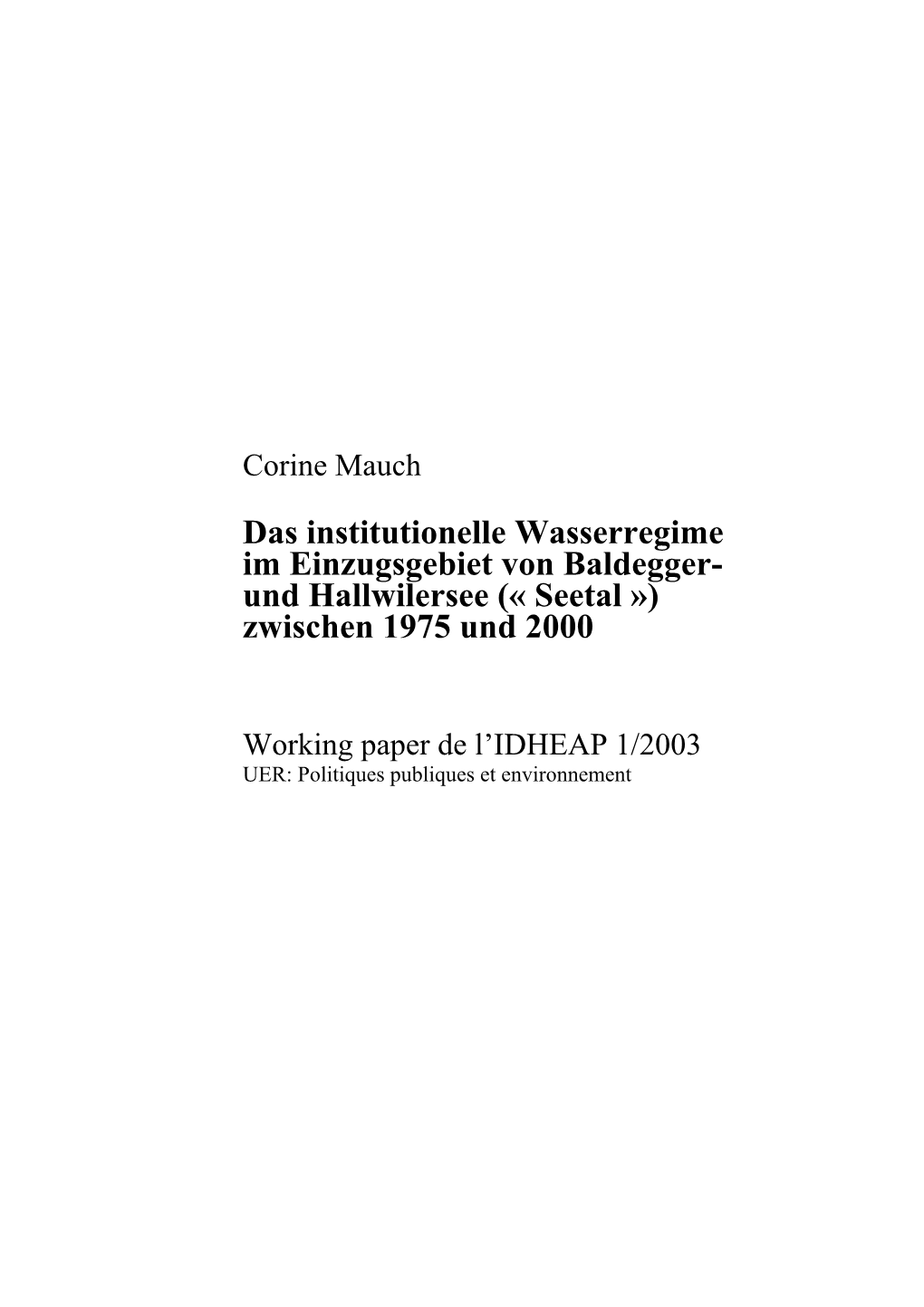 Und Hallwilersee (« Seetal ») Zwischen 1975 Und 2000