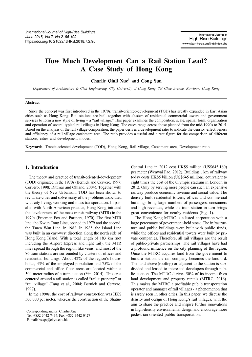 How Much Development Can a Rail Station Lead? a Case Study of Hong Kong