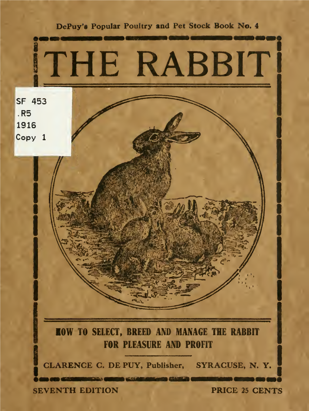 The Rabbit, How to Select, Breed and Manage the Rabbit for Pleasure Or