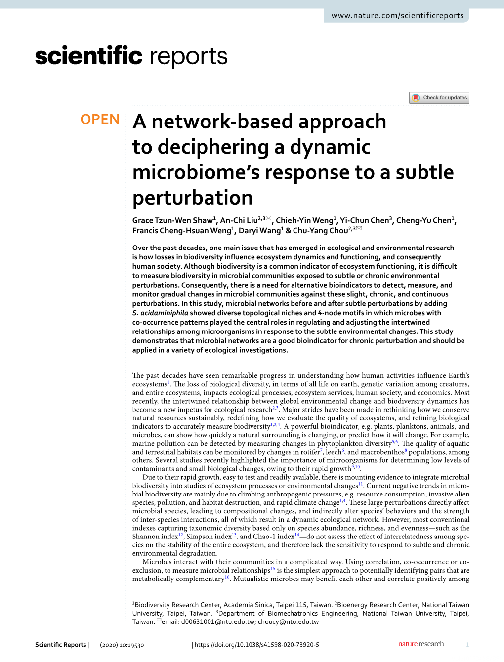 A Network-Based Approach to Deciphering a Dynamic Microbiome's Response to a Subtle Perturbation