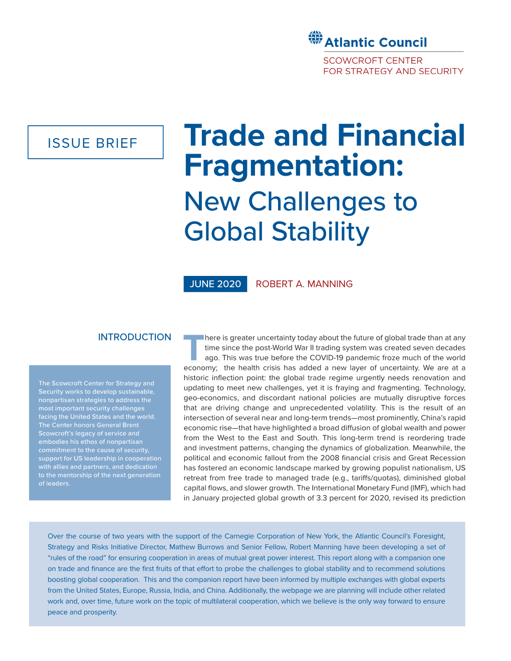 Trade and Financial Fragmentation: New Challenges to Global Stability
