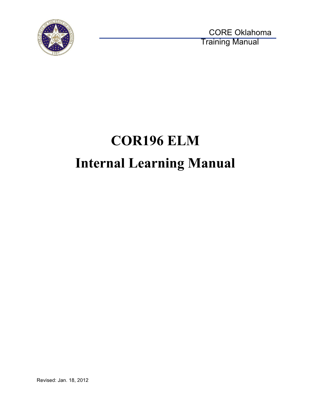 COR196 ELM Internal Learning Manual s1