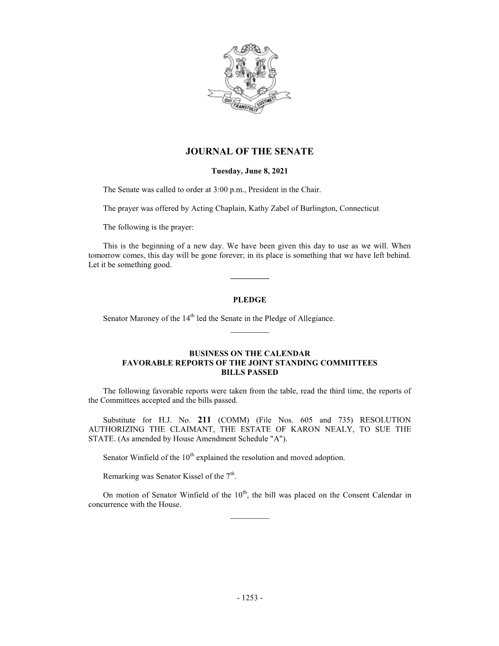 Journal of the Senate 06/08/2021