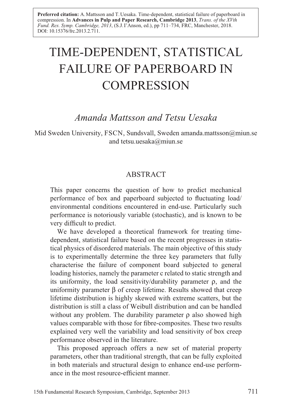 Dependent, Statistical Failure of Paperboard in Compression