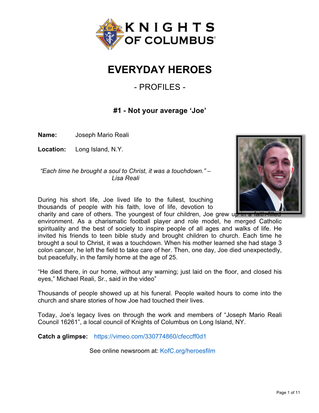 Everyday Heroes - Profiles