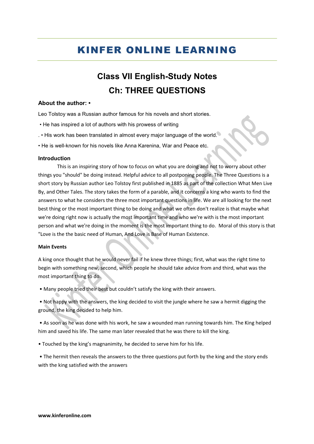 CBSE Class 7 English Study Notes