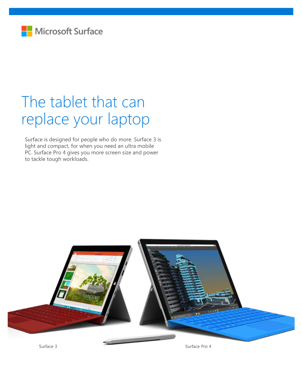 Surface 3 & Surface Pro 4 Brochure
