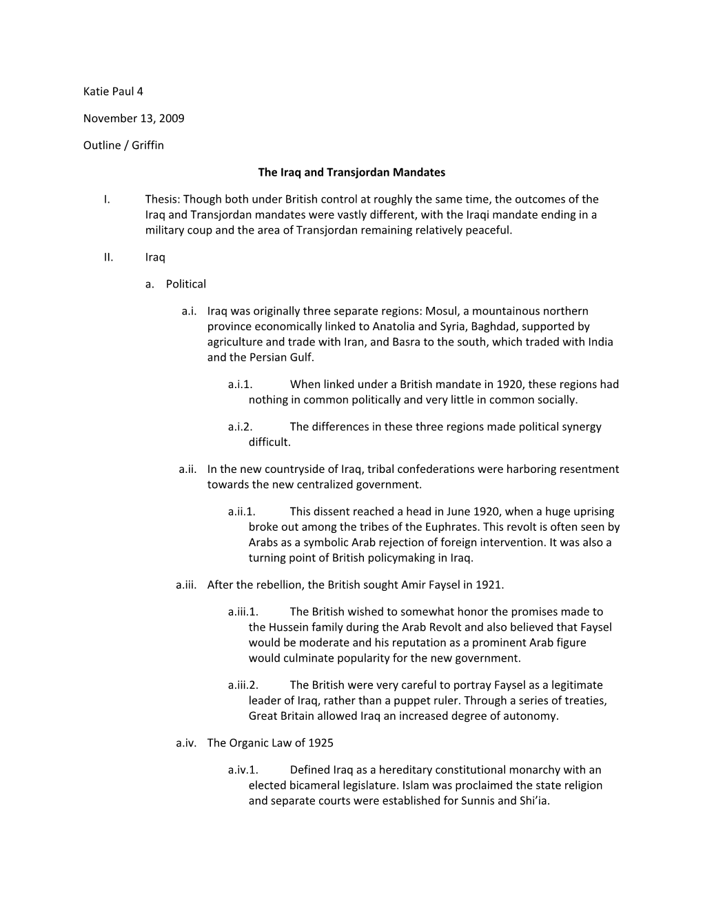 The Iraq and Transjordan Mandates