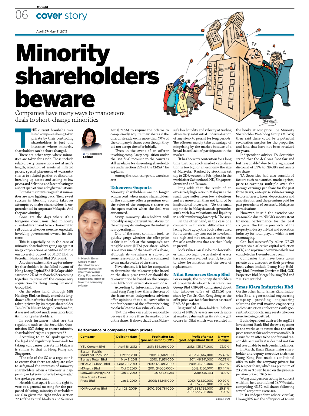 Minority Shareholders Beware Companies Have Many Ways to Manoeuvre Deals to Short-Change Minorities