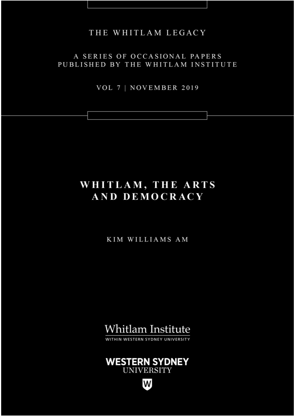 Whitlam, the Arts and Democracy