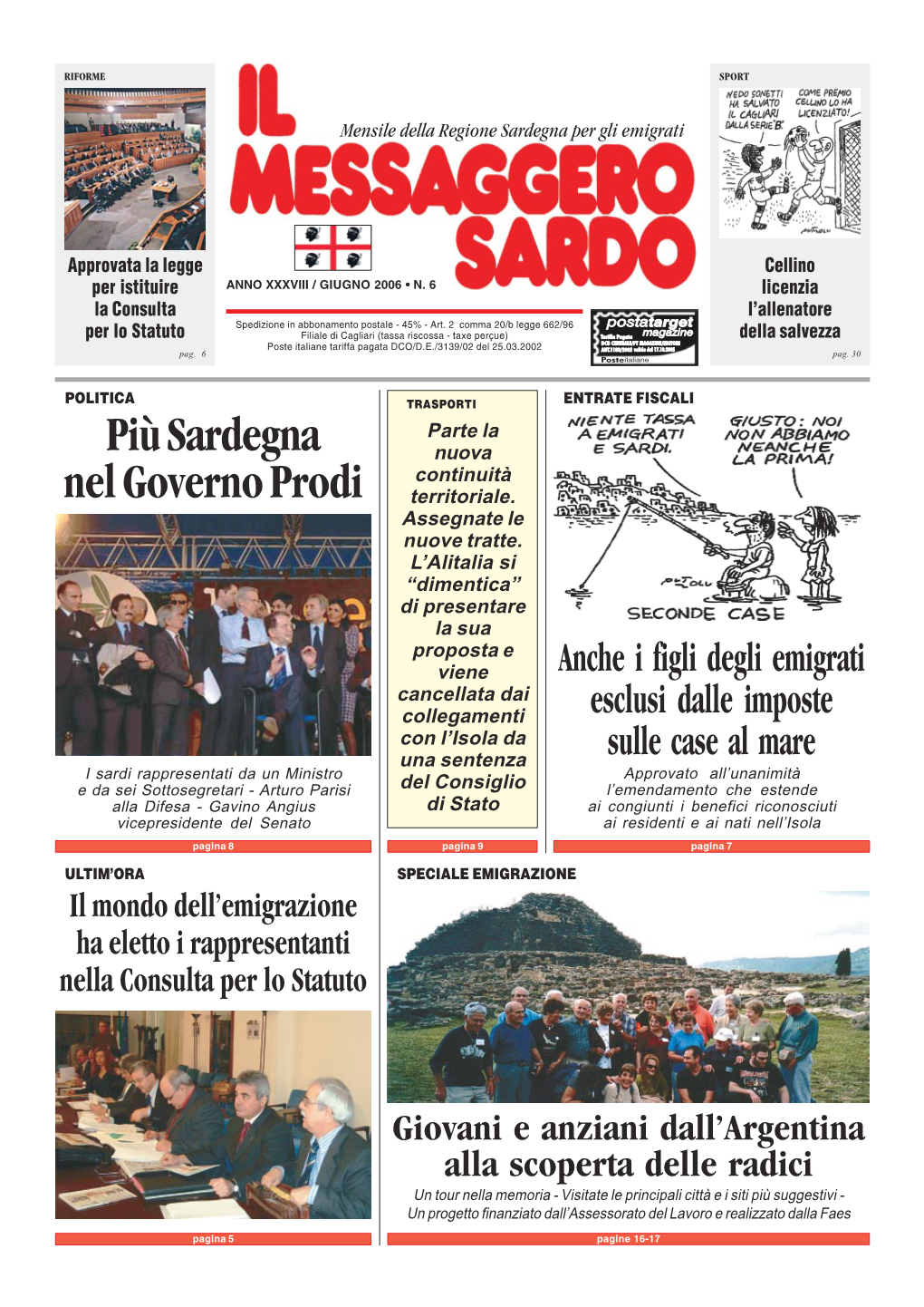 Più Sardegna Nel Governo Prodi