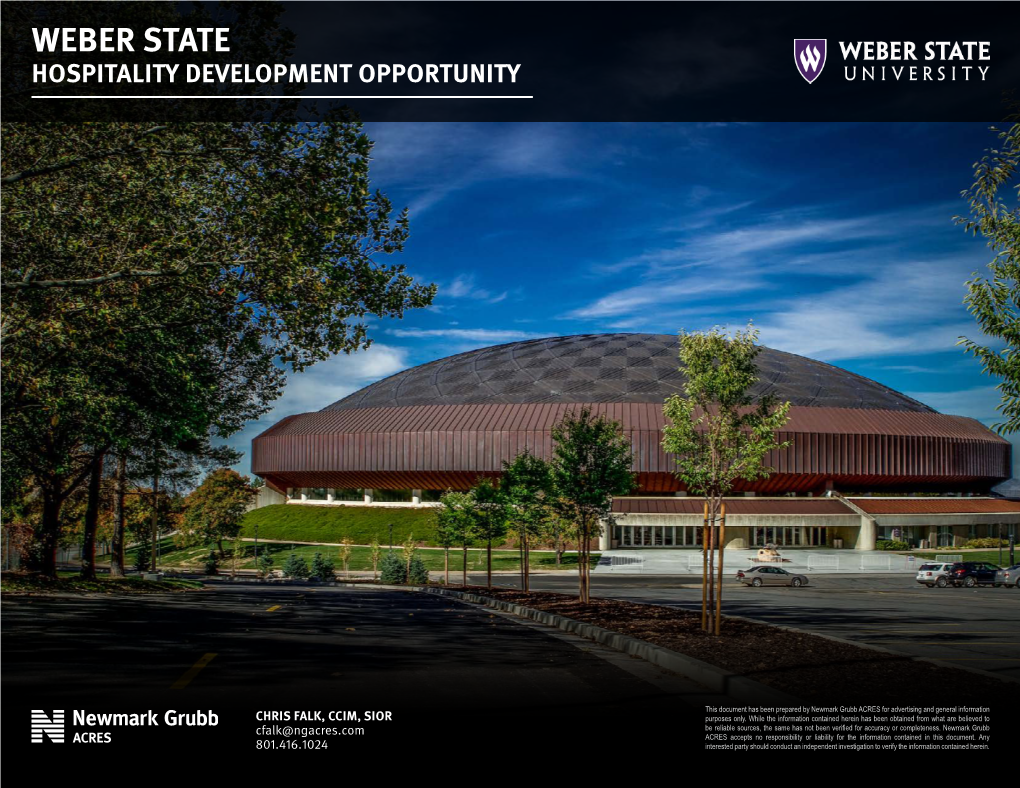 Weber State Hospitality Development Opportunity