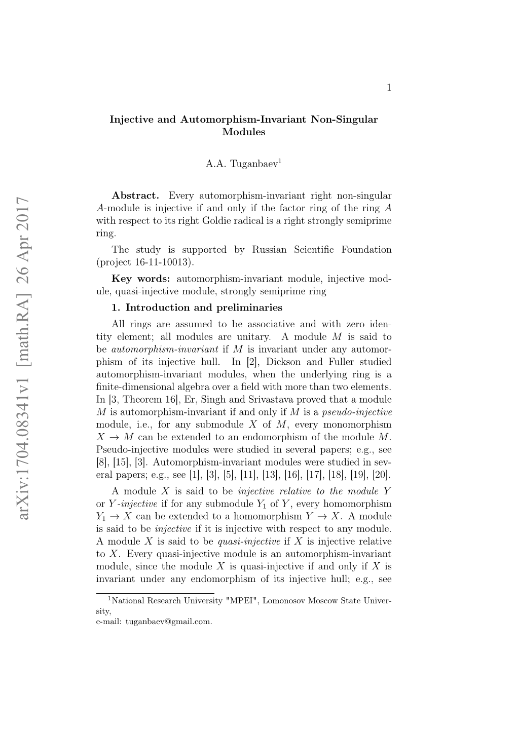 Injective and Automorphism-Invariant Non-Singular Modules