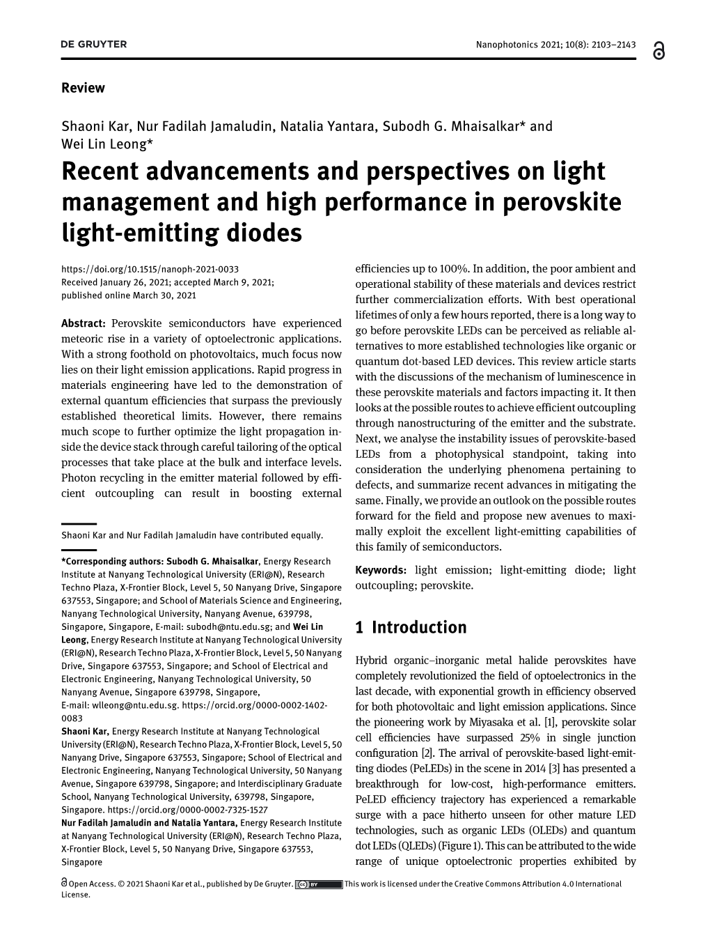 Recent Advancements and Perspectives on Light Management
