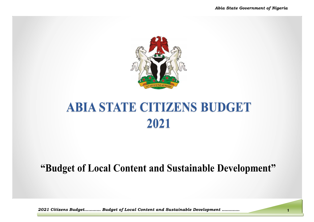 2021 Approved Citizens Budget