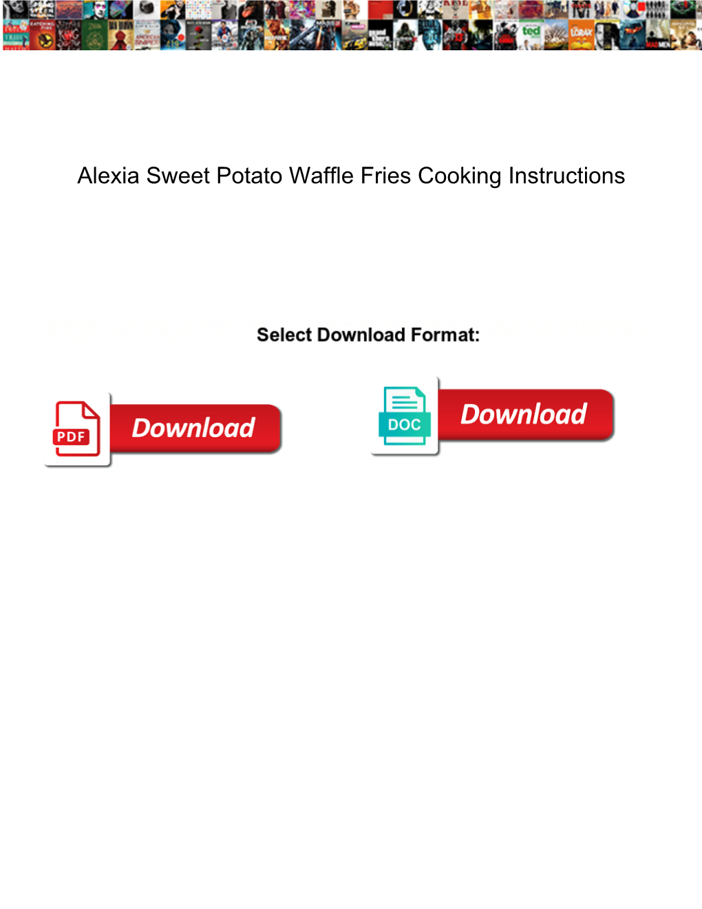 Alexia Sweet Potato Waffle Fries Cooking Instructions