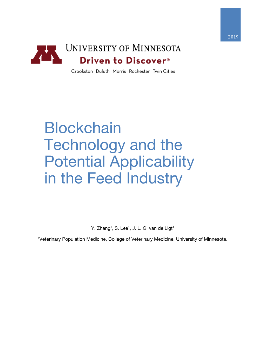 Blockchain Technology and the Potential Applicability in the Feed Industry Page 1 of 51