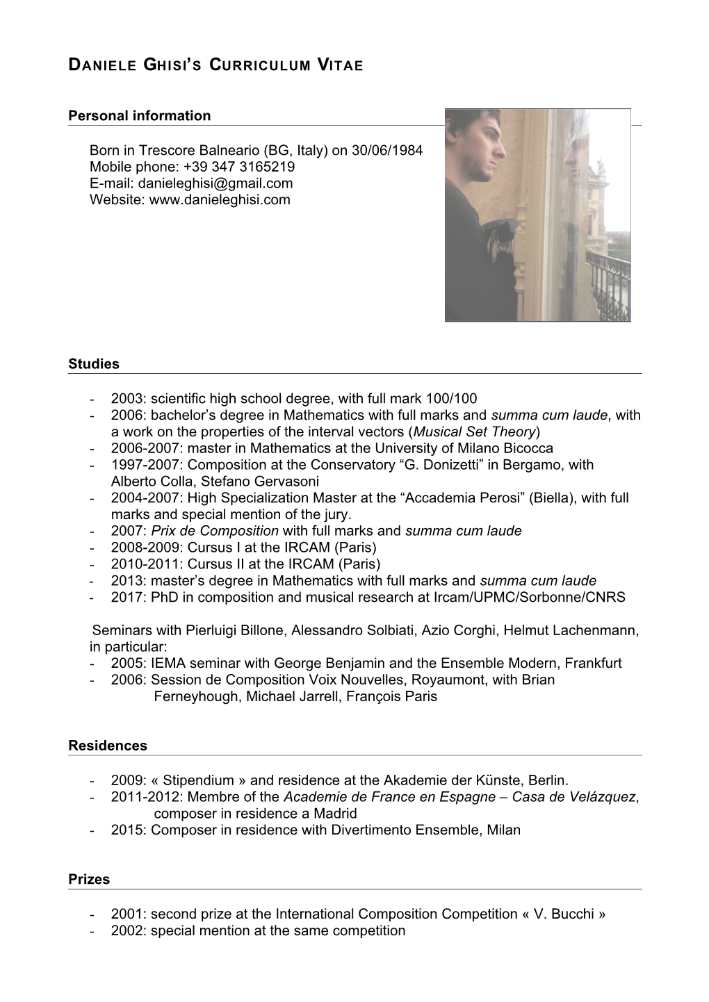 Download Daniele Ghisi's Detailed CV in PDF Format