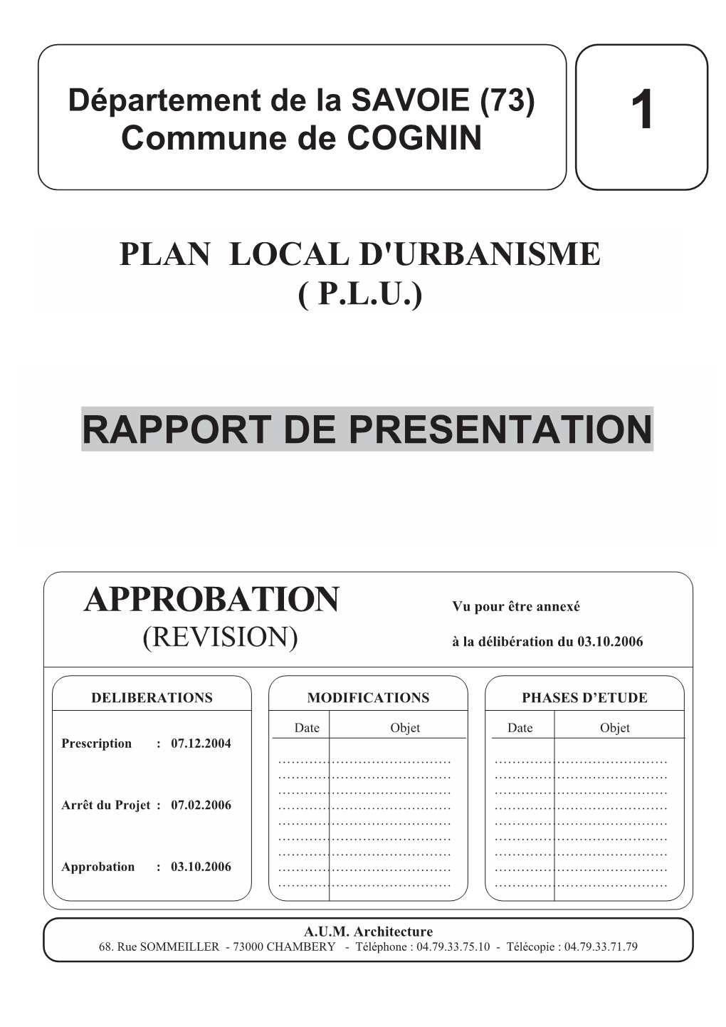 Rapport De Presentation