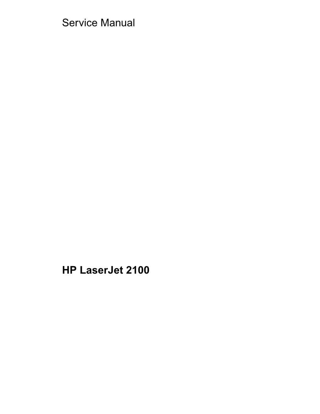 Service Manual HP Laserjet 2100