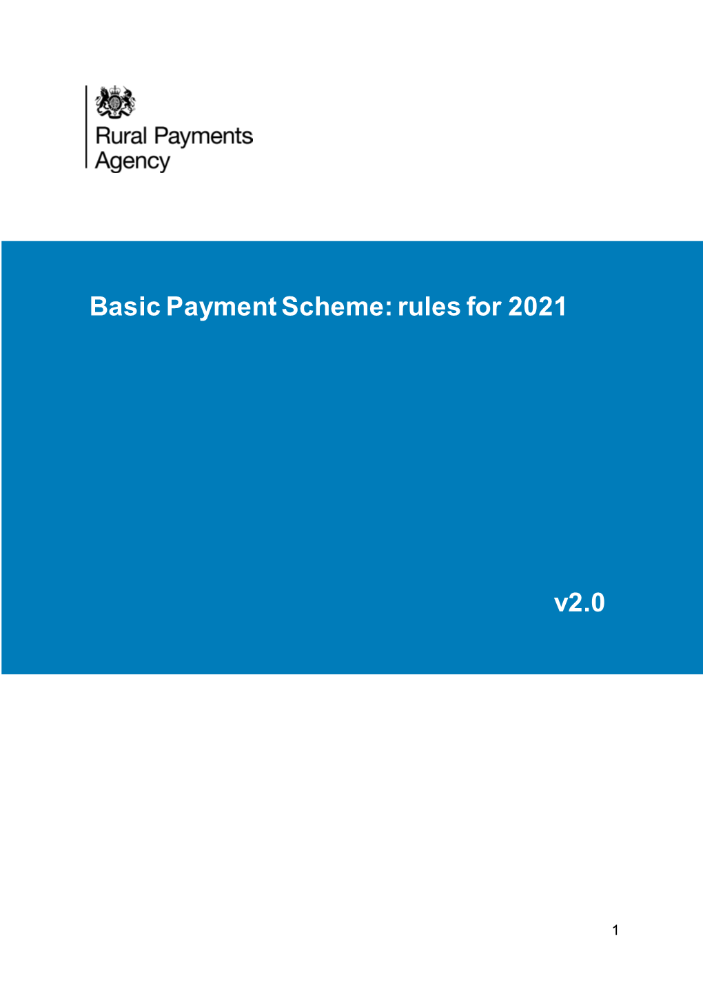 Basic Payment Scheme: Rules for 2021 V2.0