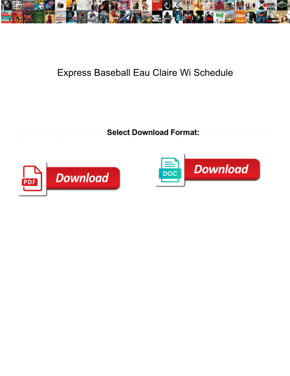 Express Baseball Eau Claire Wi Schedule