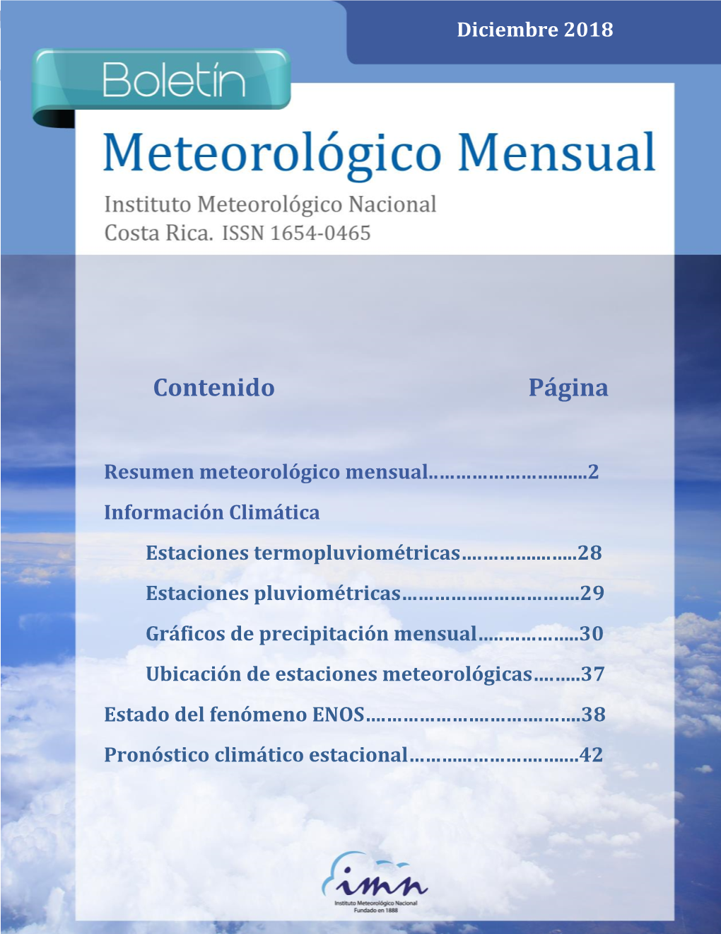 Boletín Meteorológico DICIEMBRE 2018