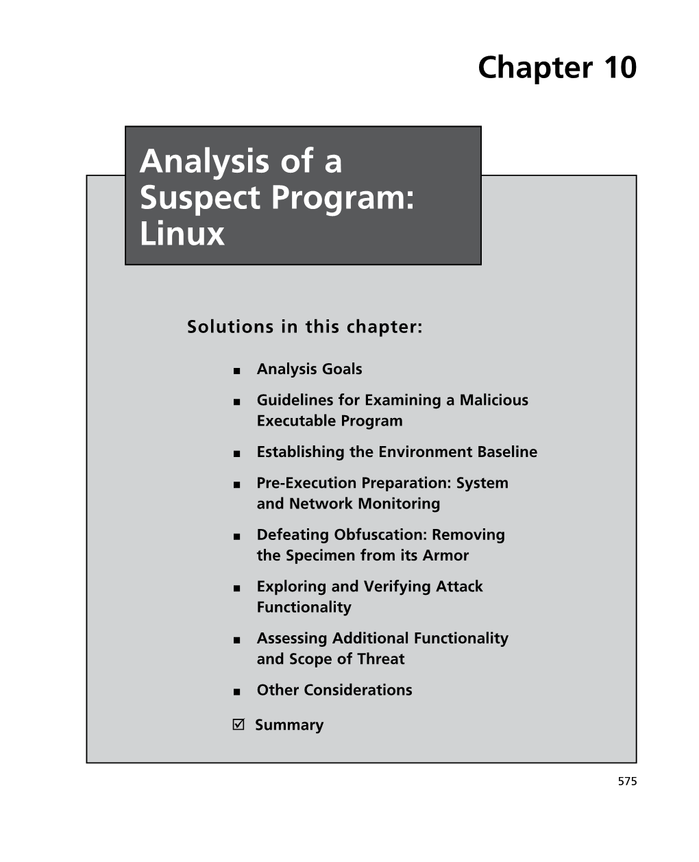 Analysis of a Suspect Program: Linux