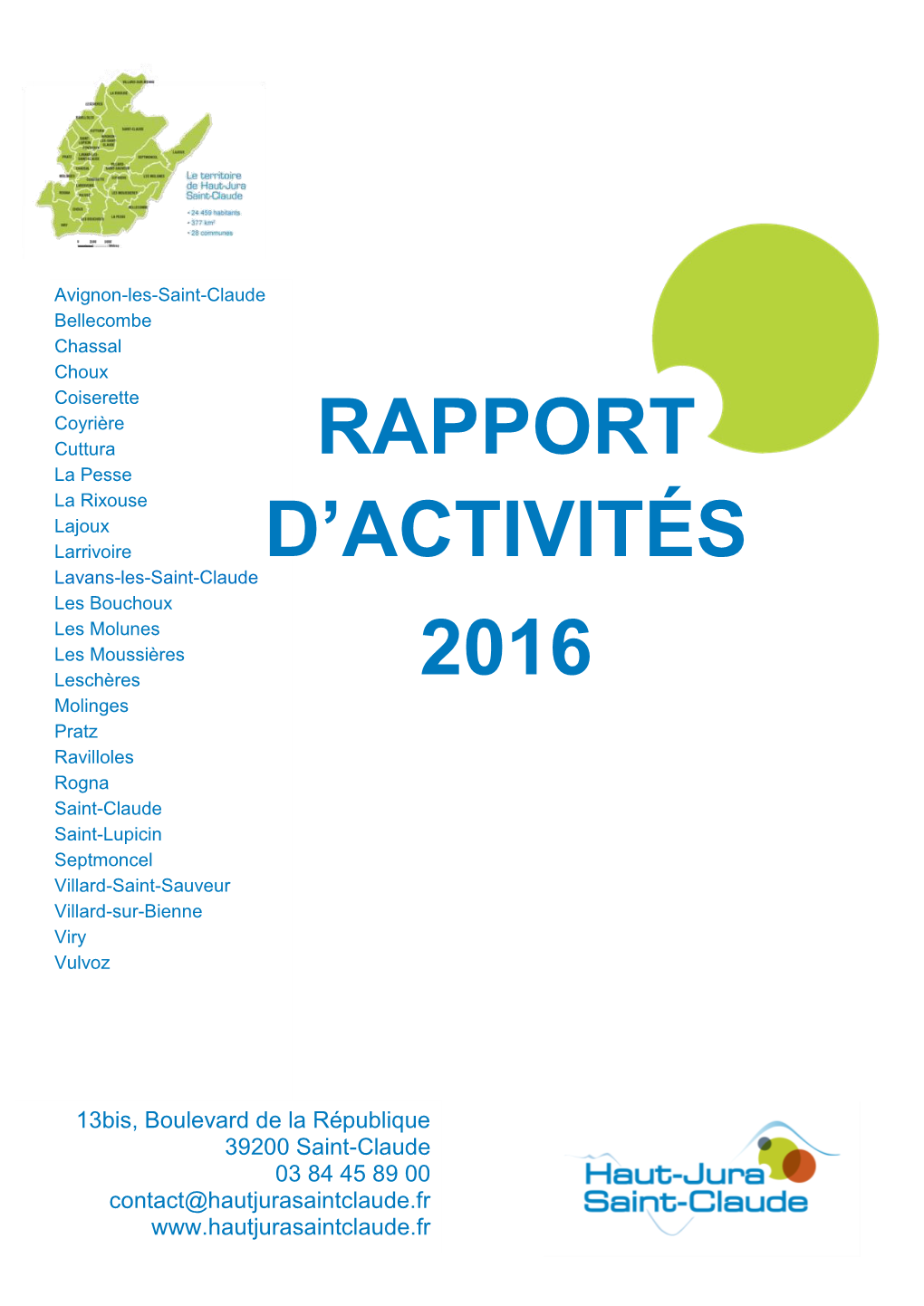 Rapport D'activités 2016