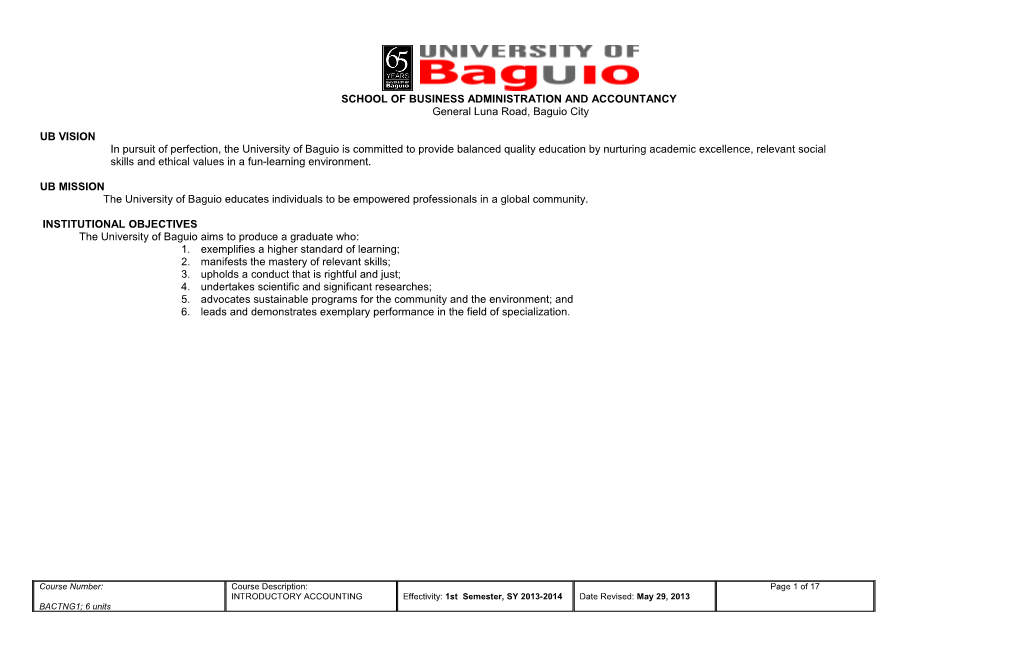 University Objectives (UO), College Objectives (CO) Addressed s1