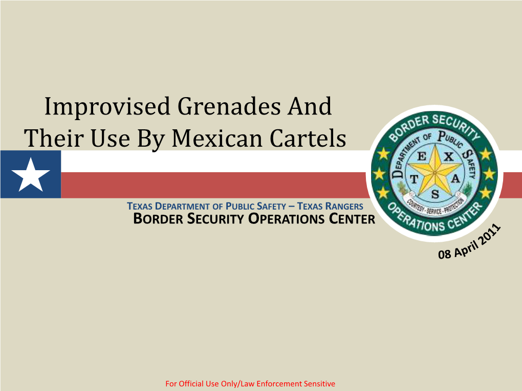 Improvised Grenades and Their Use by Mexican Cartels