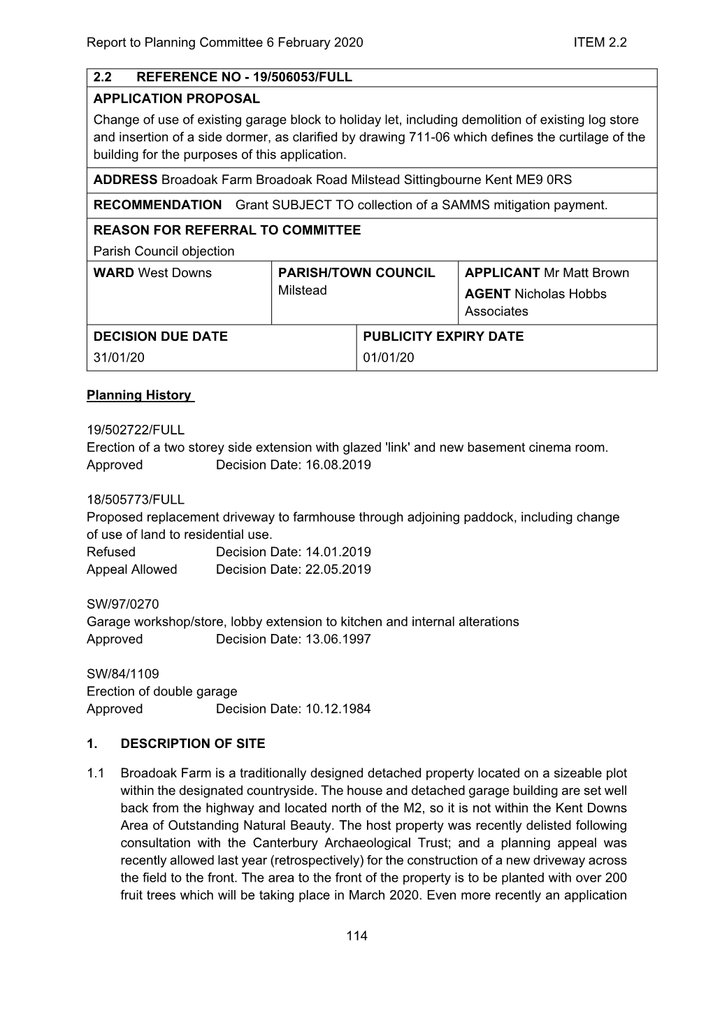 Report to Planning Committee 6 February 2020 ITEM 2.2 114 2.2