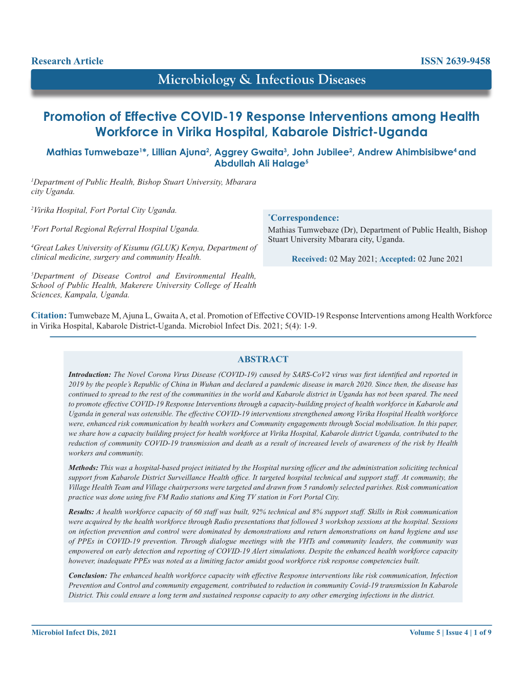 Promotion of Effective COVID-19 Response Interventions Among