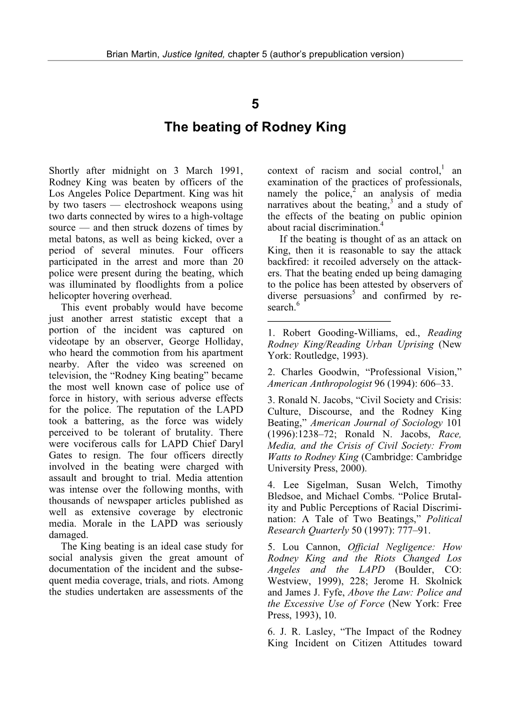 The Beating of Rodney King