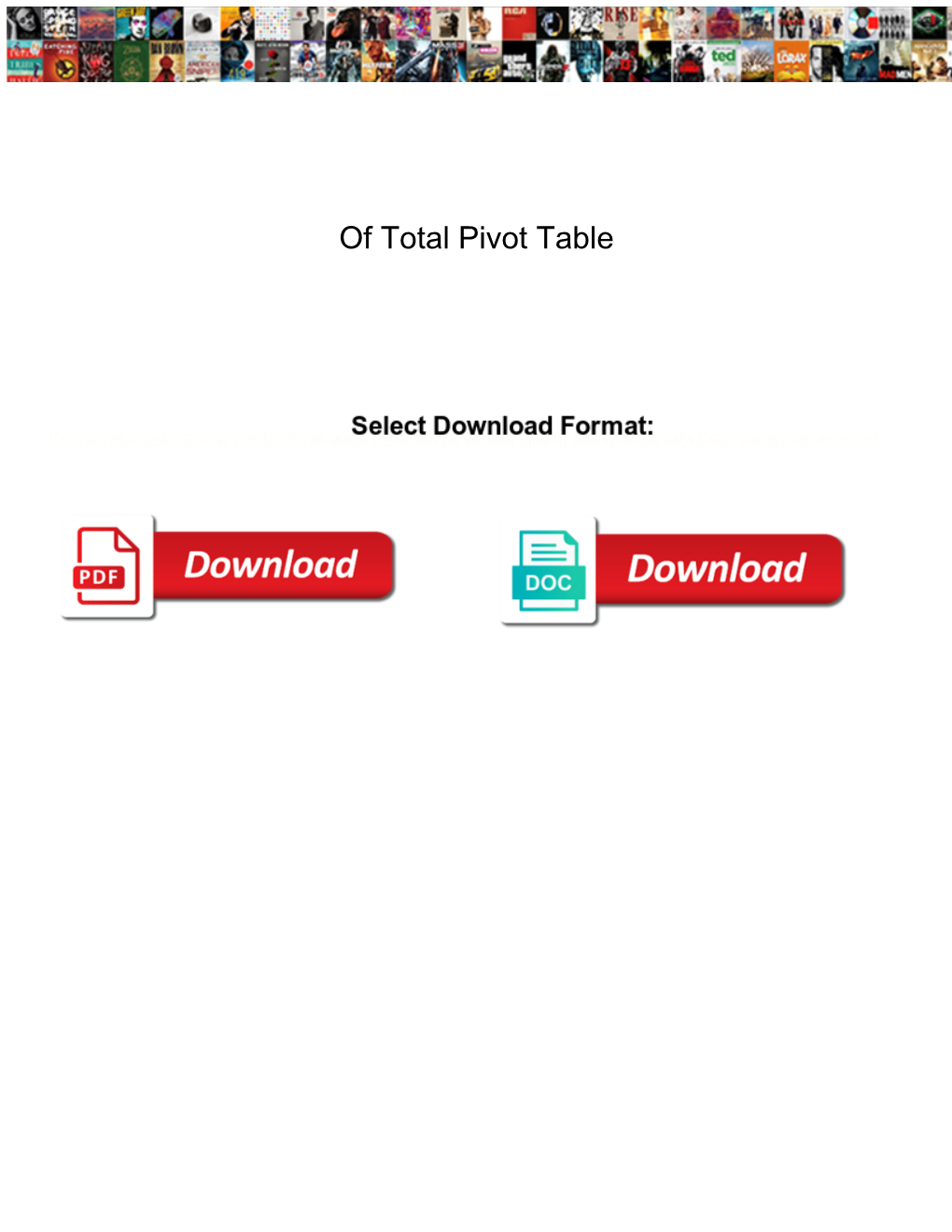 Of Total Pivot Table