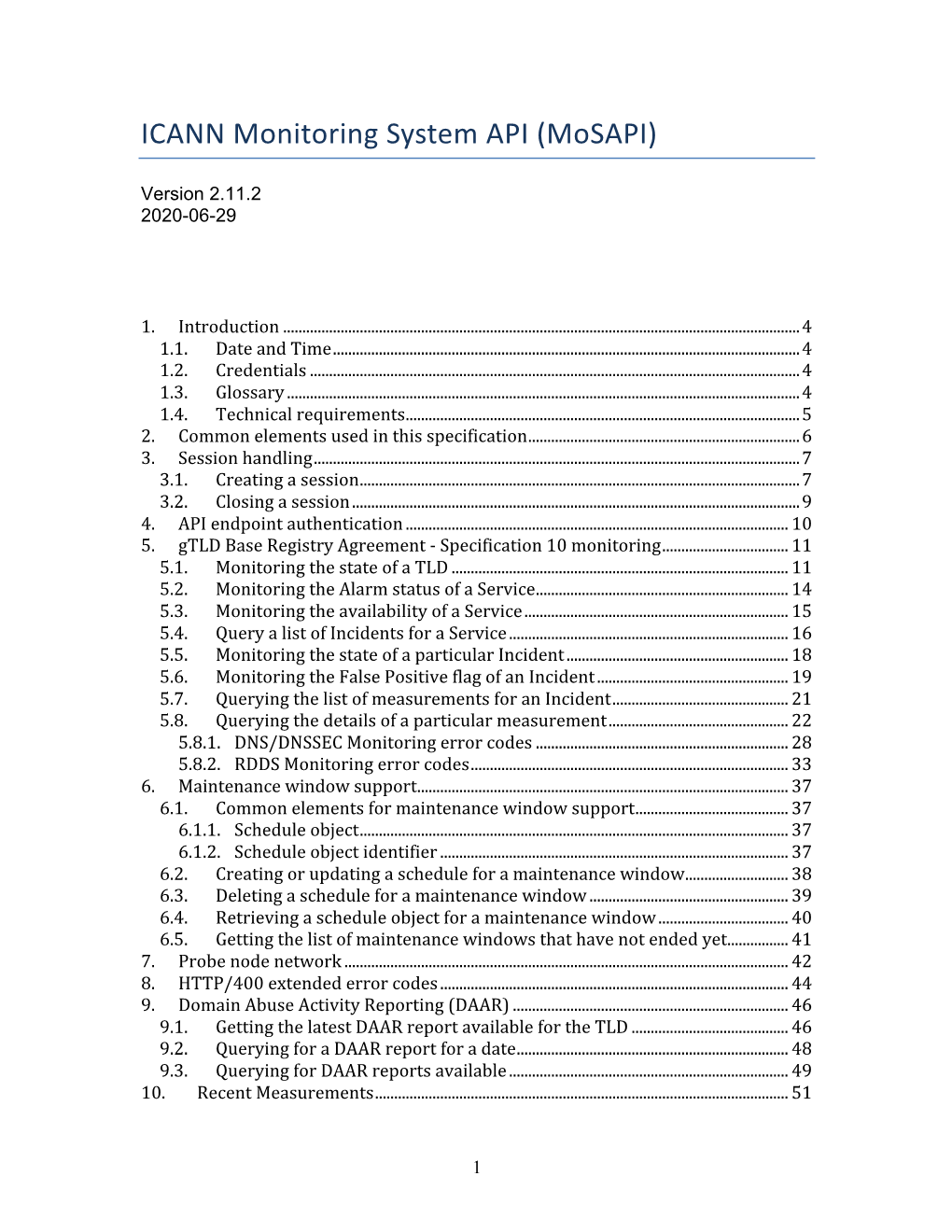 ICANN Monitoring System API (Mosapi)