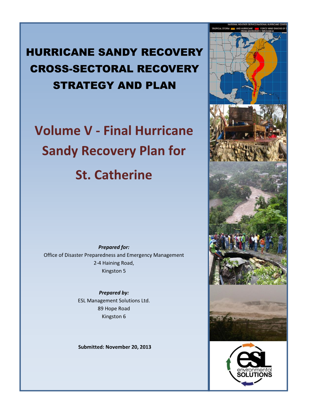 Volume V - Final Hurricane Sandy Recovery Plan for St