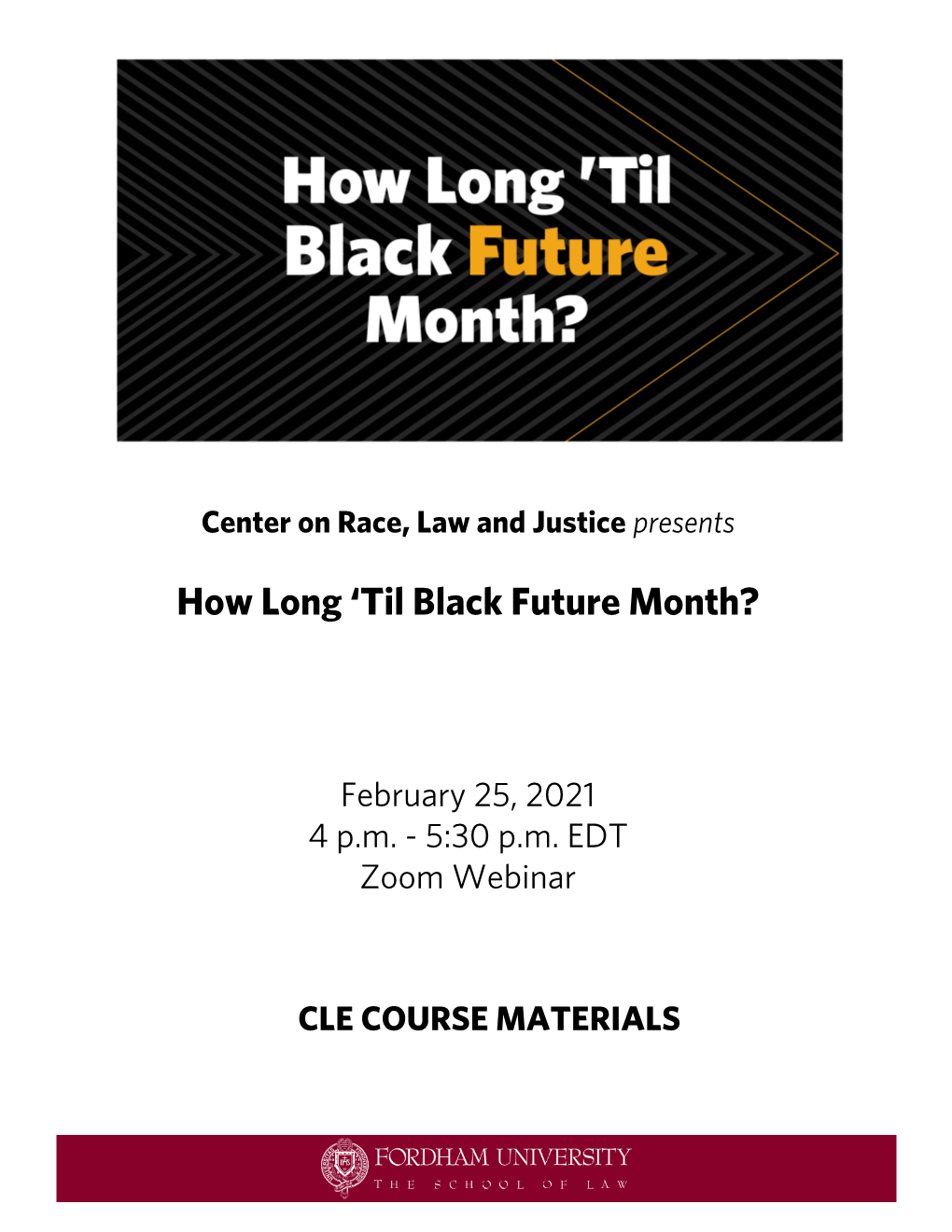 Black Future Month Materials