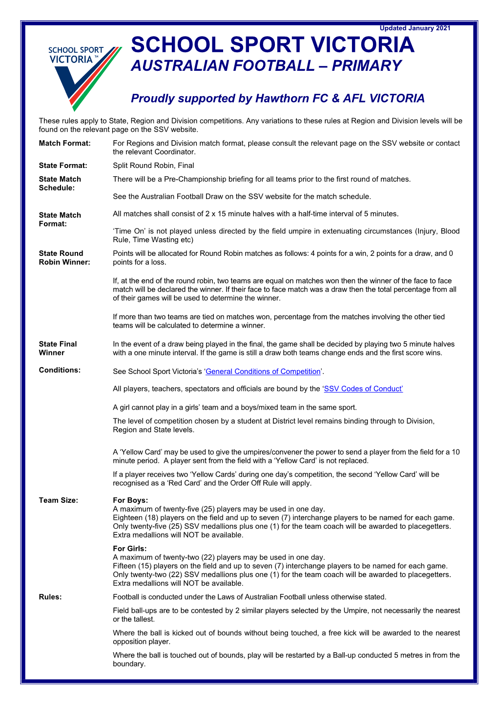 Primary Rules & Scoresheet Pack