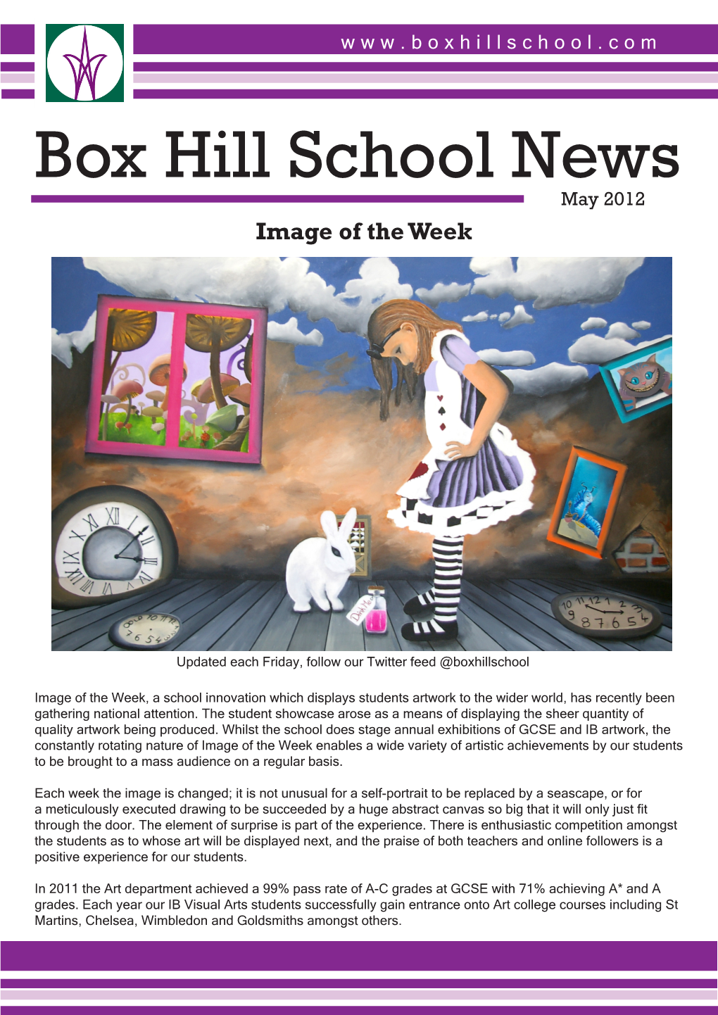 Box Hill School News May 2012 Image of the Week