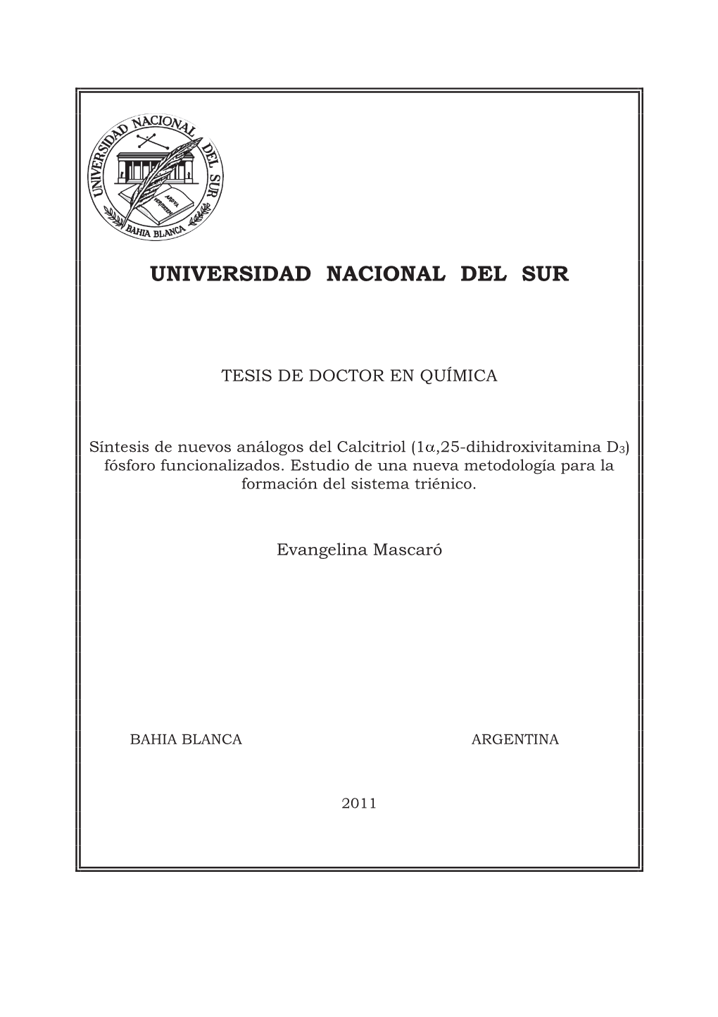 Universidad Nacional Del Sur