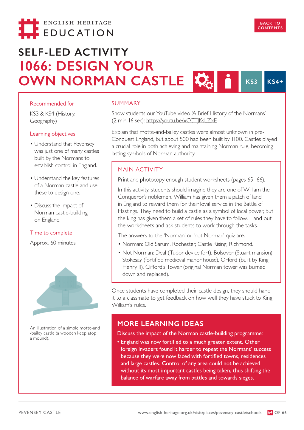 1066 Design Your Own Norman Castle (KS3-KS4+)