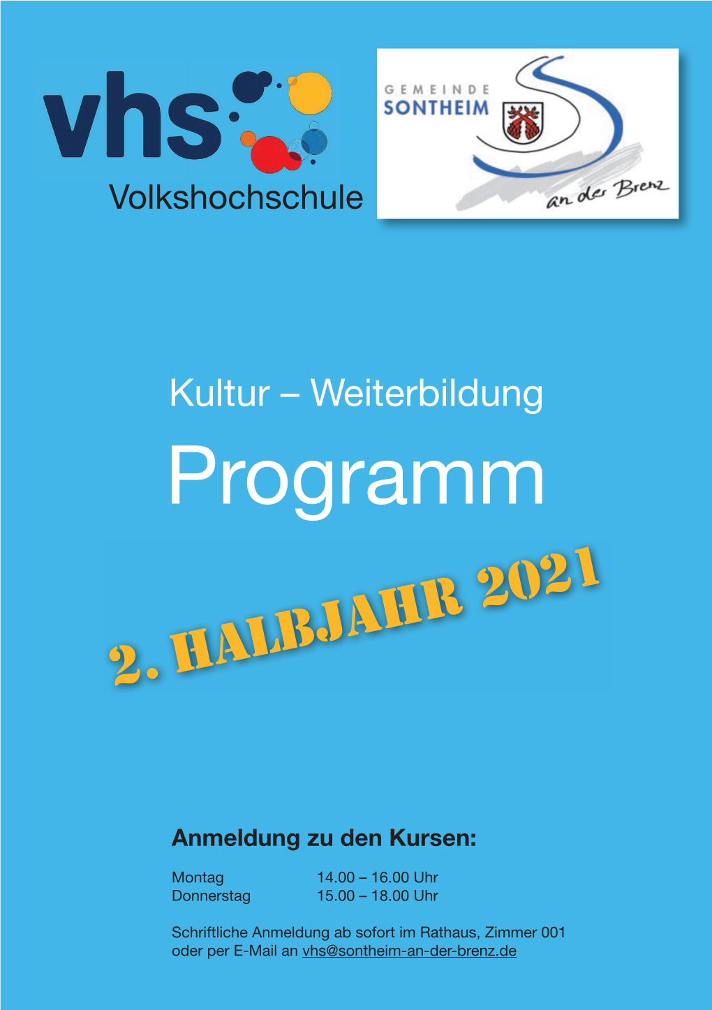 VHS Programm 2 Halbjahr 2021.Indd