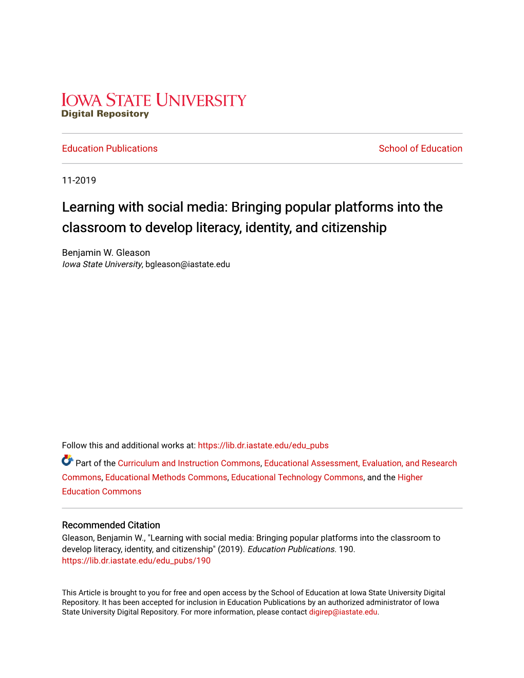 Bringing Popular Platforms Into the Classroom to Develop Literacy, Identity, and Citizenship