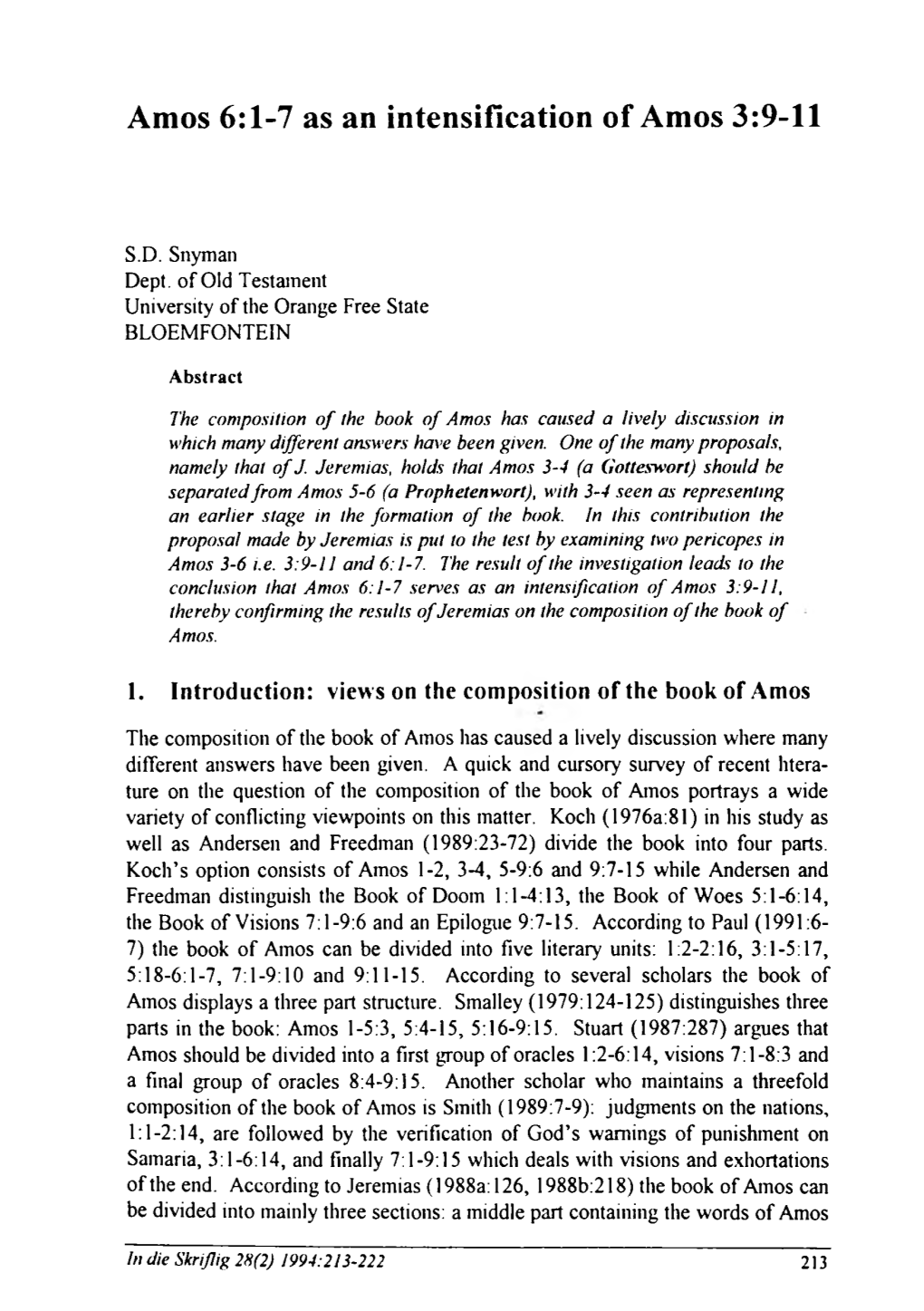 Amos 6:1-7 As an Intensification of Amos 3:9-11