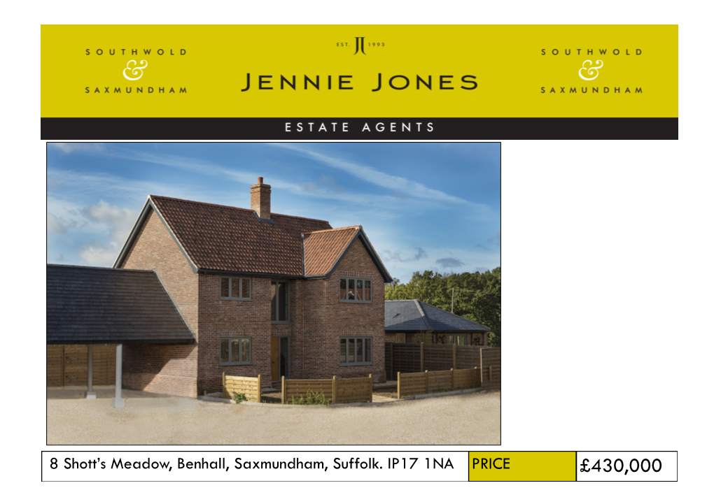 £430,000 Shott’S Meadow, Benhall, This Part of Suffolk Is a Haven for Artists, Writ- Saxmundham, Suffolk