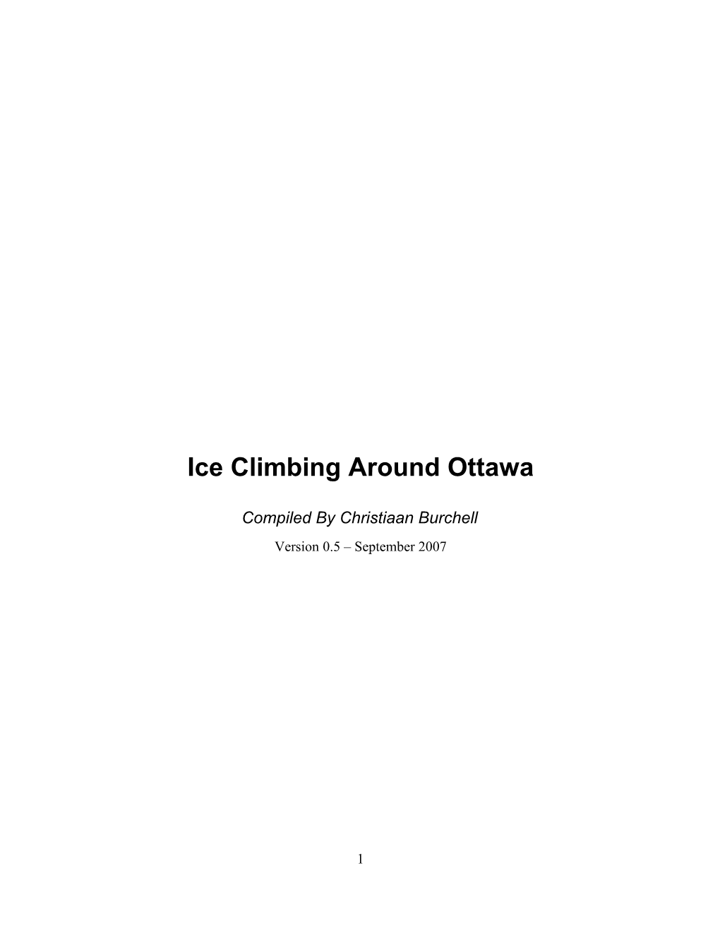 Ice Climbing Around Ottawa