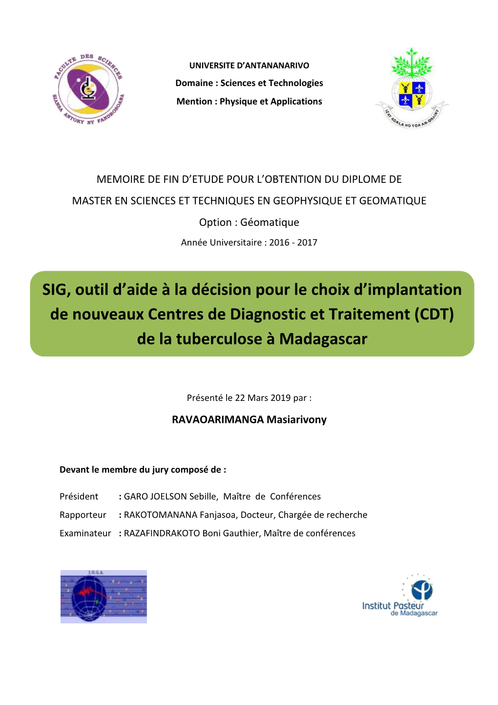 CDT) De La Tuberculose À Madagascar