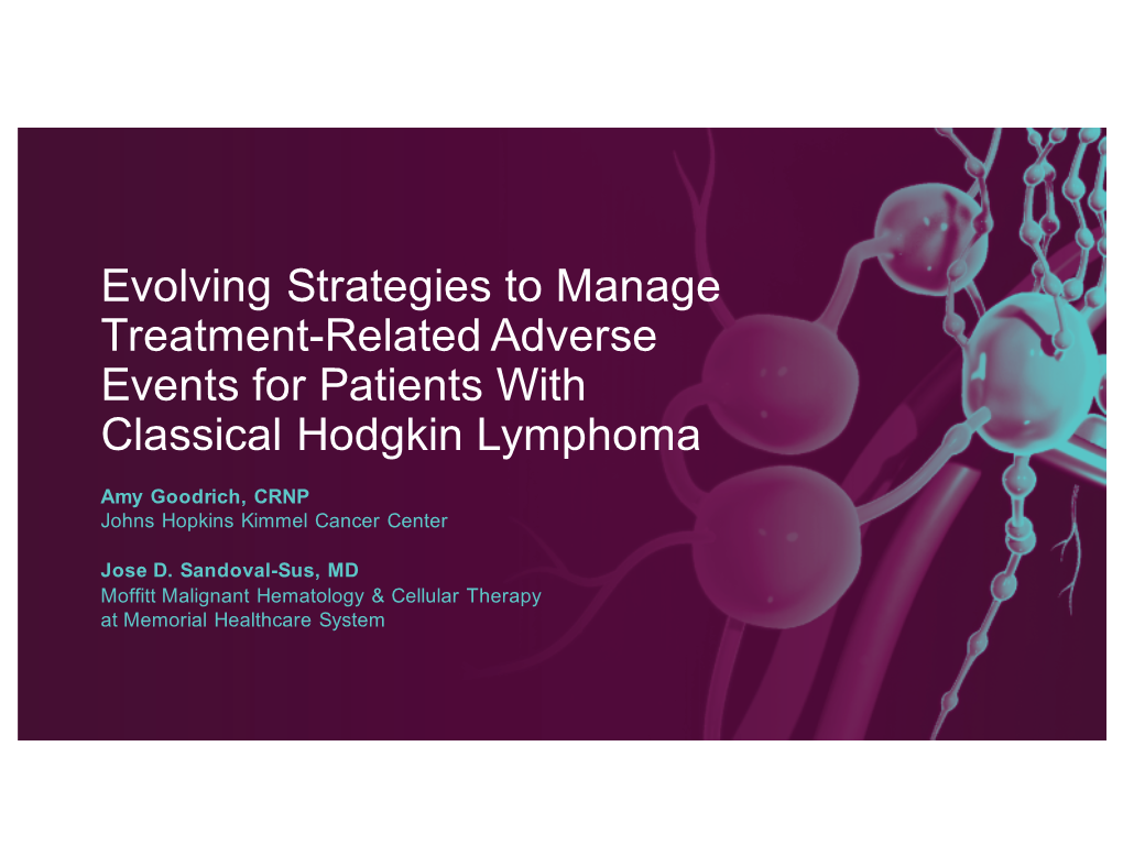 Evolving Strategies to Manage Treatment-Related Adverse Events for Patients with Classical Hodgkin Lymphoma