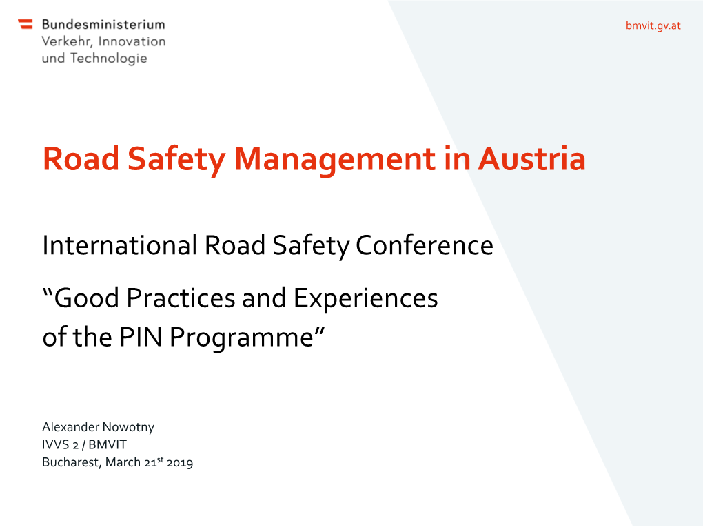 Road Safety Inspection (RSI) in Austria